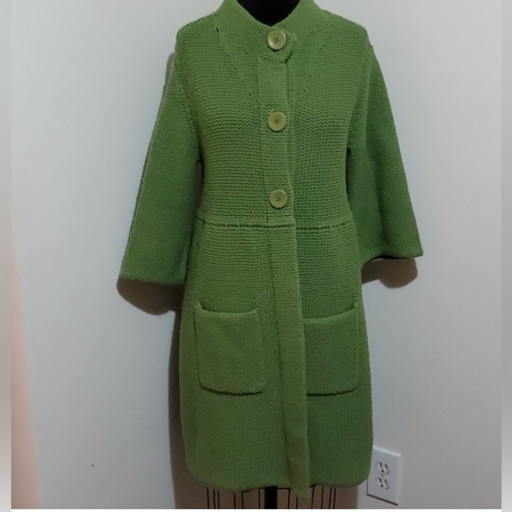 Vintage Eileen Fisher 100% Merino Wool Sweater Coat - Size medium